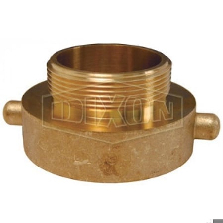 Dixon Pin Lug Hydrant Adapter, 3 x 2-1/2 in, FNPSH3 x MNPT, Brass, Domestic HA30S25T